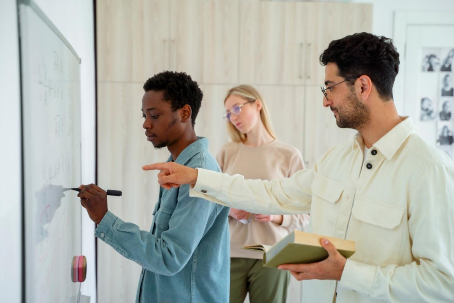 Strategic planning session with financial charts